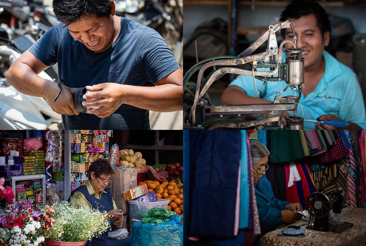 Collage of images from the local market in Puerto Maldonado