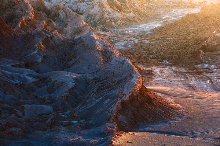 View down into moon valley