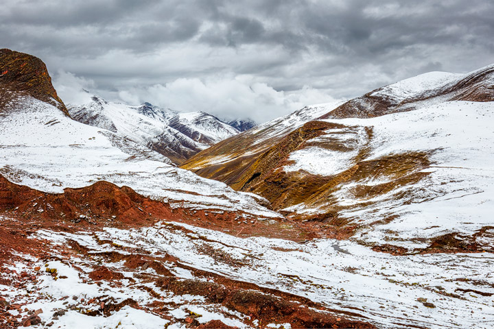 Snow covered andean mountains