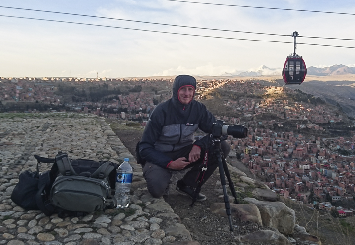 Behind the scenes, photographing la Paz during sunset