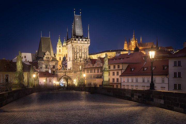Nightly view towards Prazsky Hrad