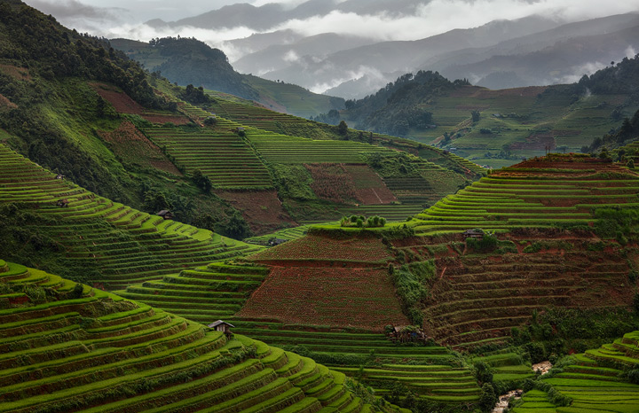Mountains and rice terraces in northern Vietnam