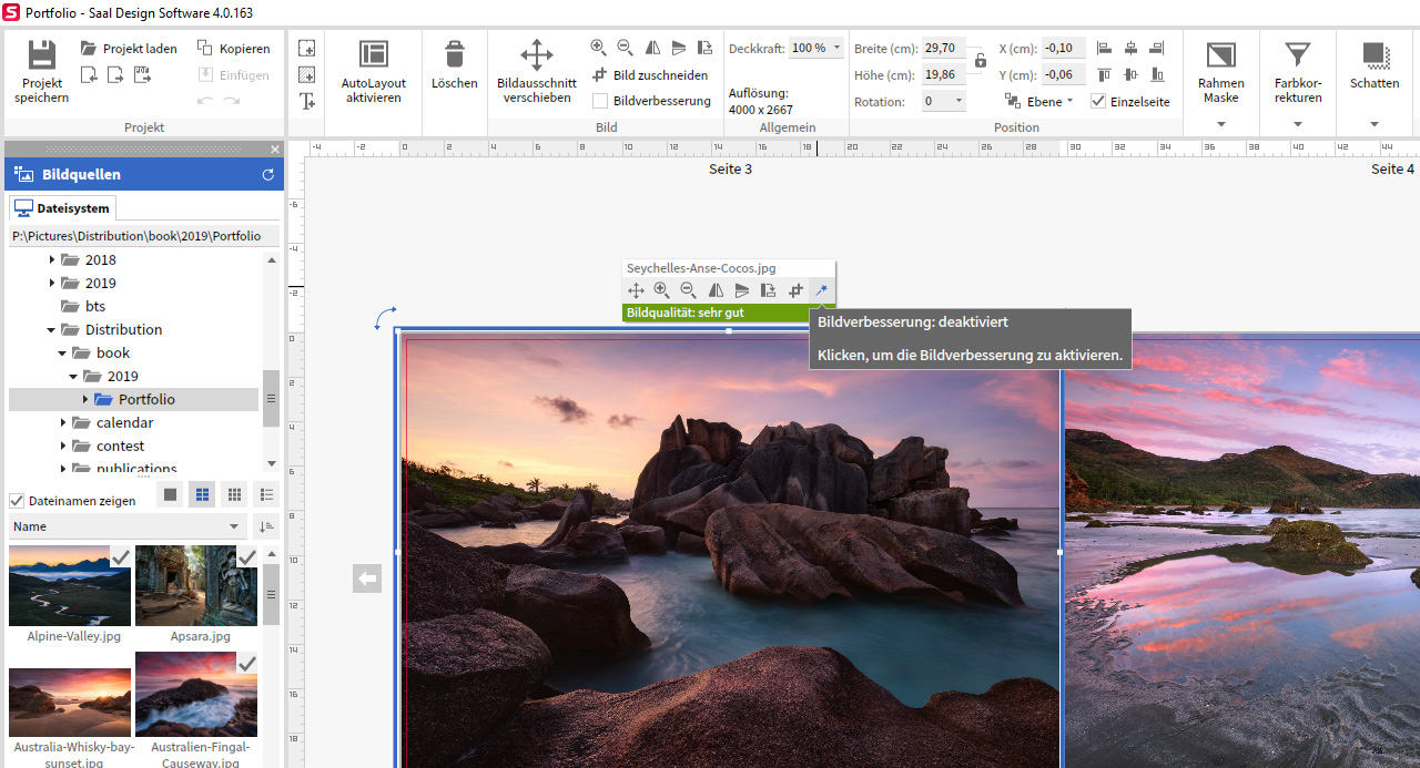 Screenshot of Saal Digital Software