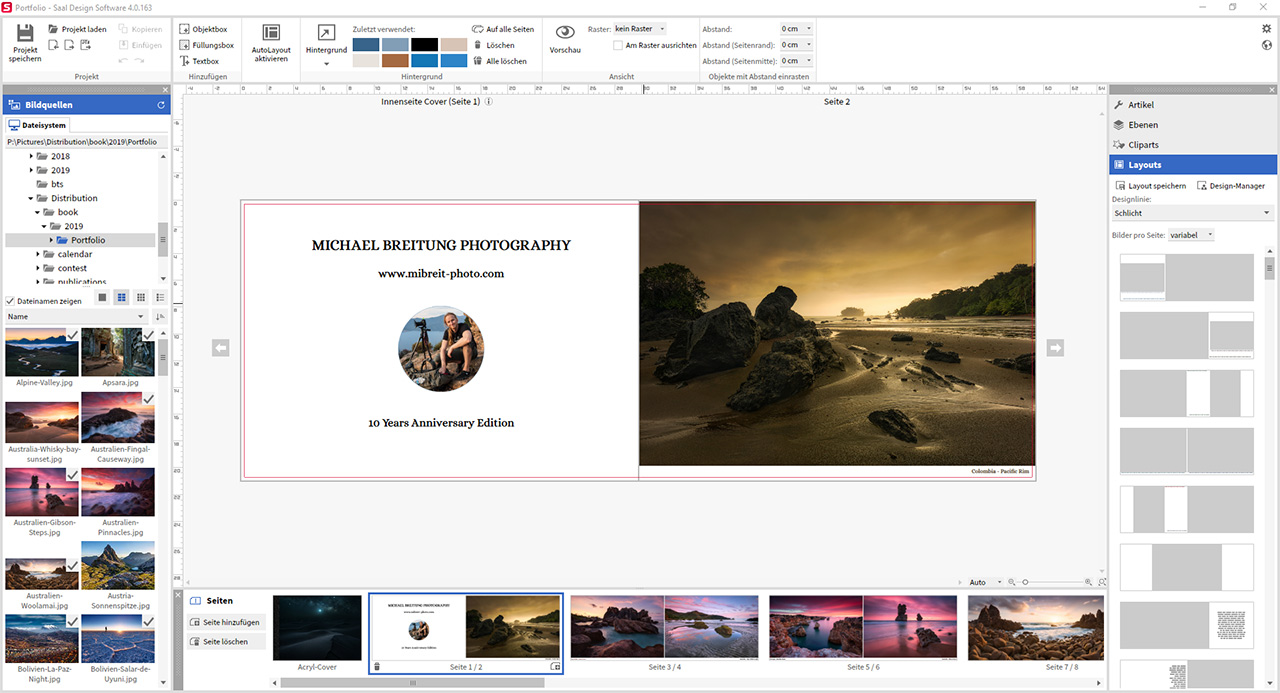 Screenshot of Saal Digital Software
