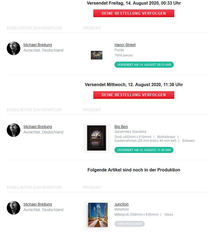 Redbubble Order Updates