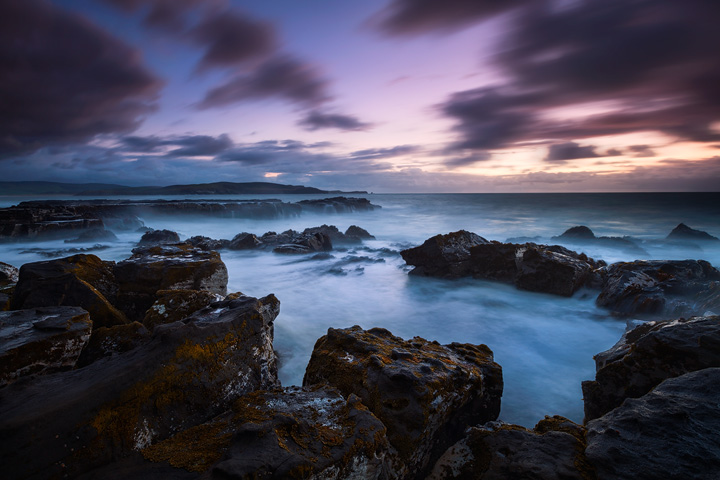 Rocks at Porpoise Bay in pre dawn darkness