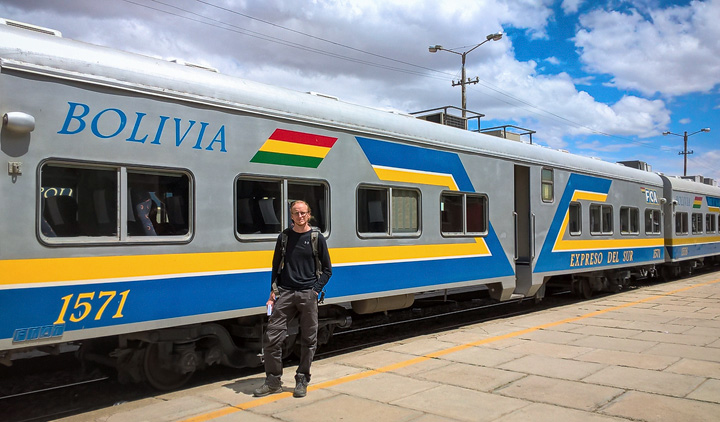 A Bolivian train running from Oruro to Tupiza