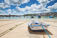 The picturesque fishing town St. Ives on a sunny day.