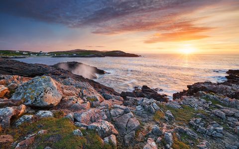 Atlantic Drive The rugged coastline of the Rosguill Peninsula at sunset