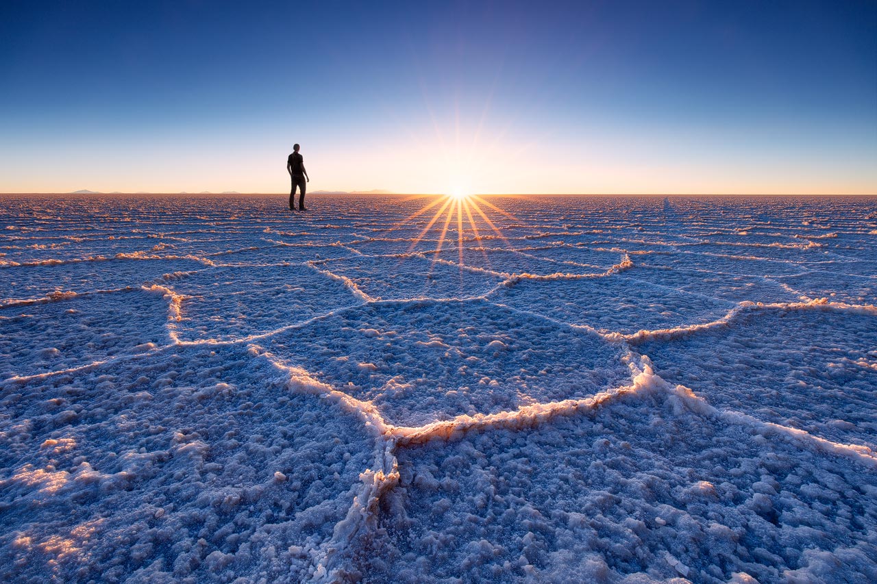 Die Salzwüste der Salar de Uyuni in Bolivien.