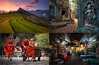 Asia Composite of travel photos from Asia
