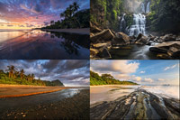 central america Composite of landscape photos from central America